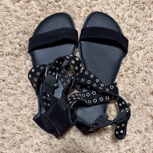 Torrid Black Sandals with Silver Accents